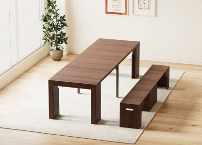Wood Extendable Dining Table Seats 2-12, 19"-118" | Extendabl Console Table