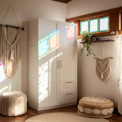Large Wardrobe with Doors, Drawers & Shelves - Spacious Storage | Joysource