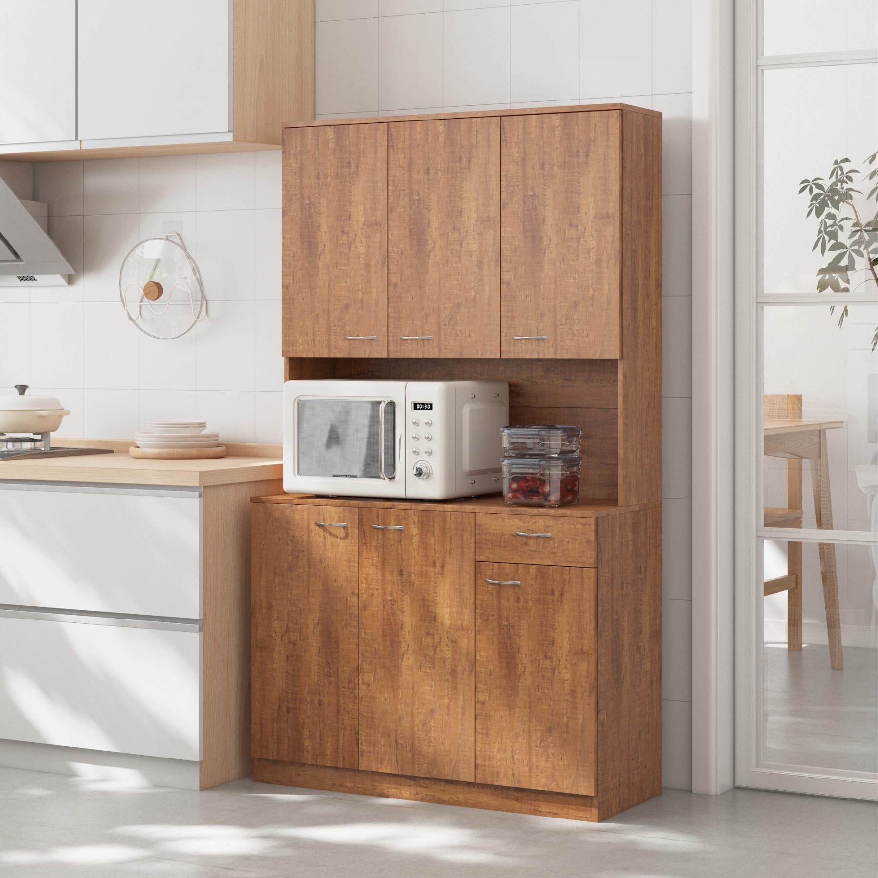 71" Tall Storage Cabinet for Kitchen, Living Room, Office | Kitchen Pantry 