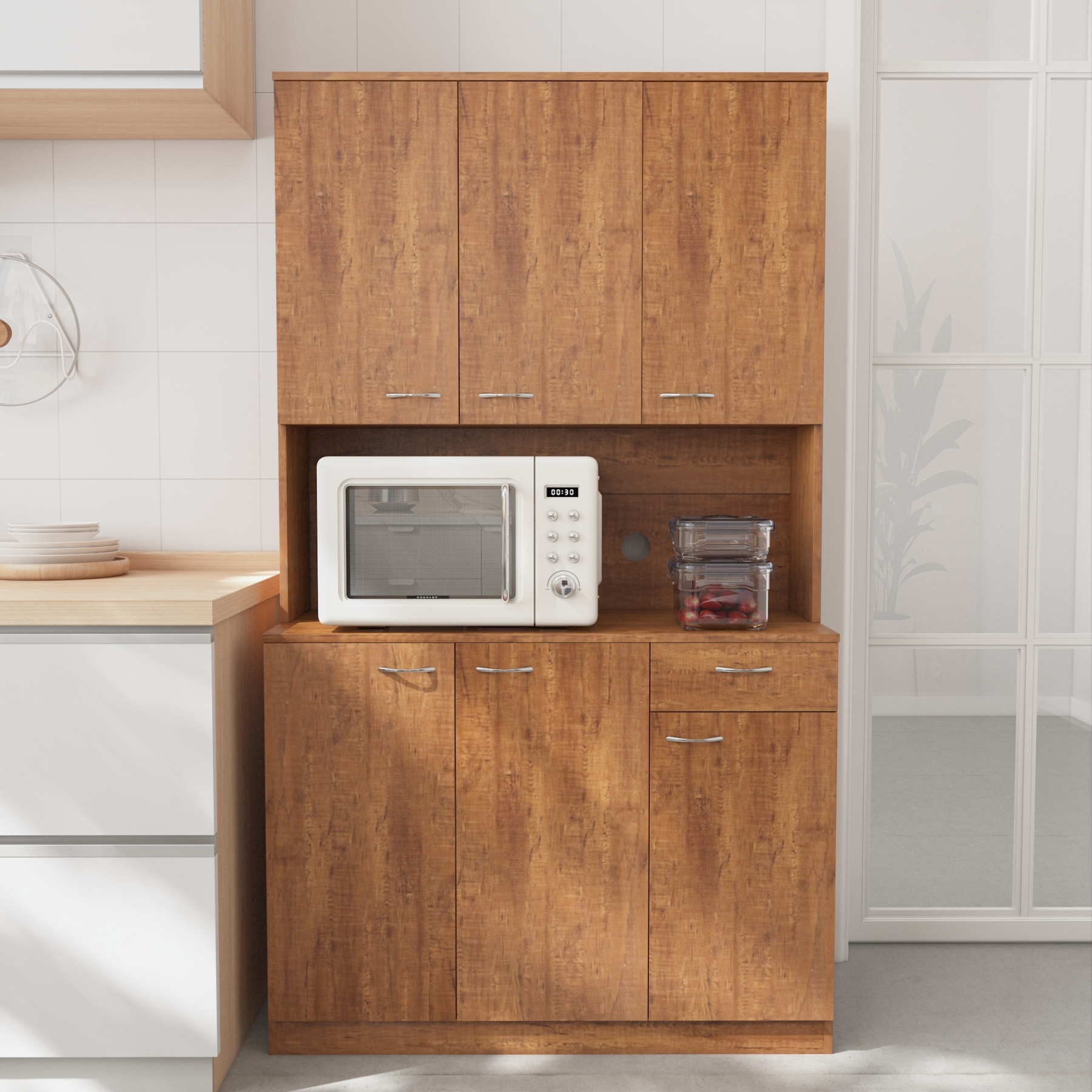 71" Tall Storage Cabinet for Kitchen, Living Room, Office | Kitchen Pantry 