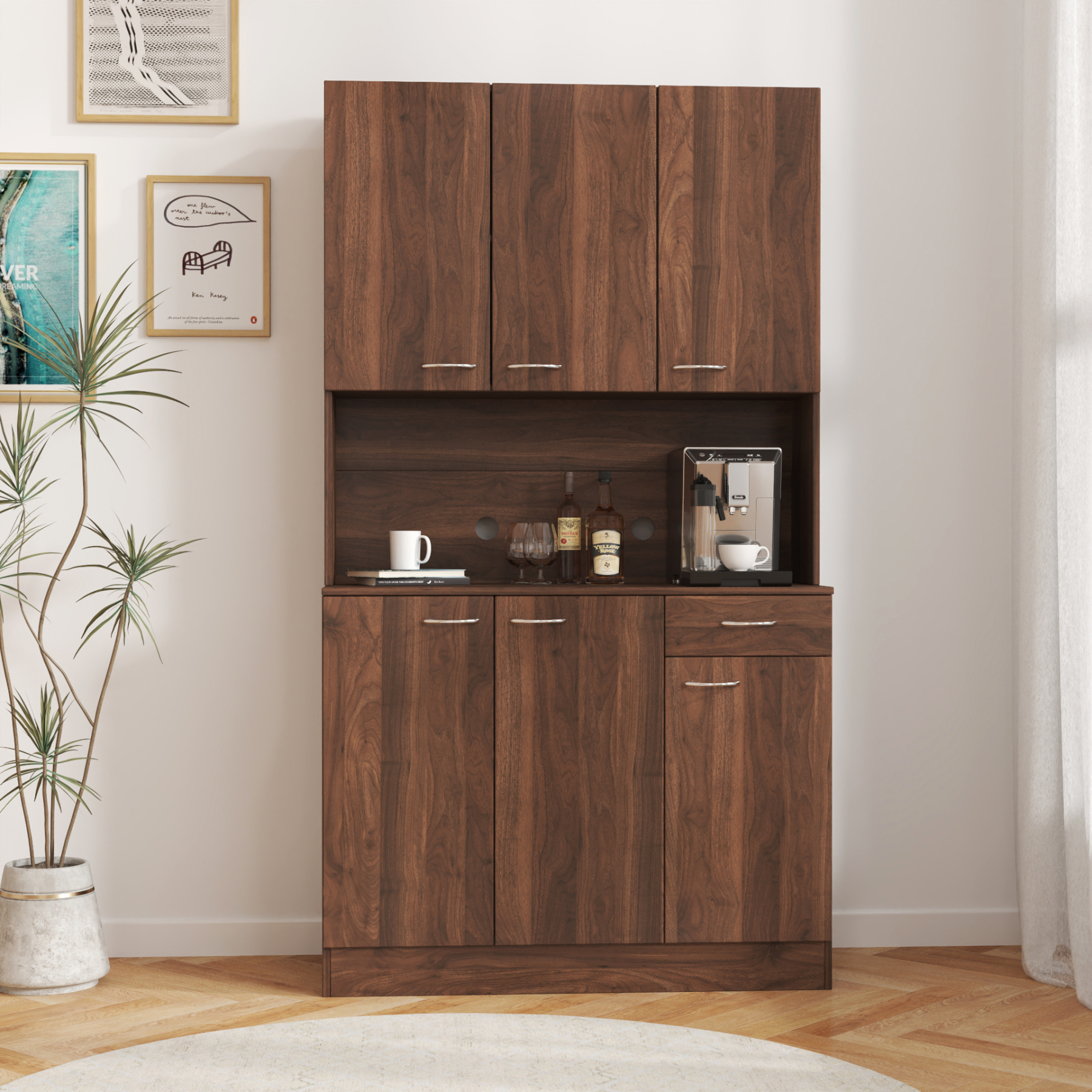71" Tall Storage Cabinet for Kitchen, Living Room, Office | Kitchen Pantry 