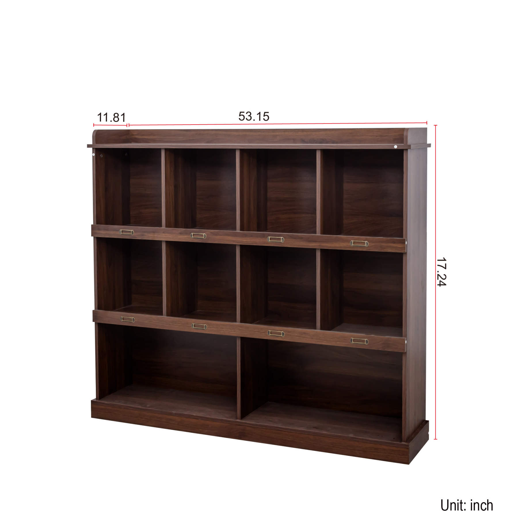 Bookcase w/ 10 Cubby Holes for Storage and Display | 47" Tall