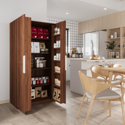 63" Tall Kitchen Pantry Cabinet w/ Doors & Shelves | Joysource