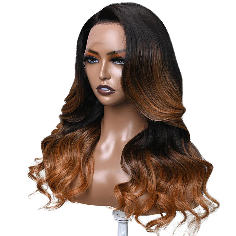 Donmily 13x4 Lace Front Toasted Caramel Ombre Body Wave Wig