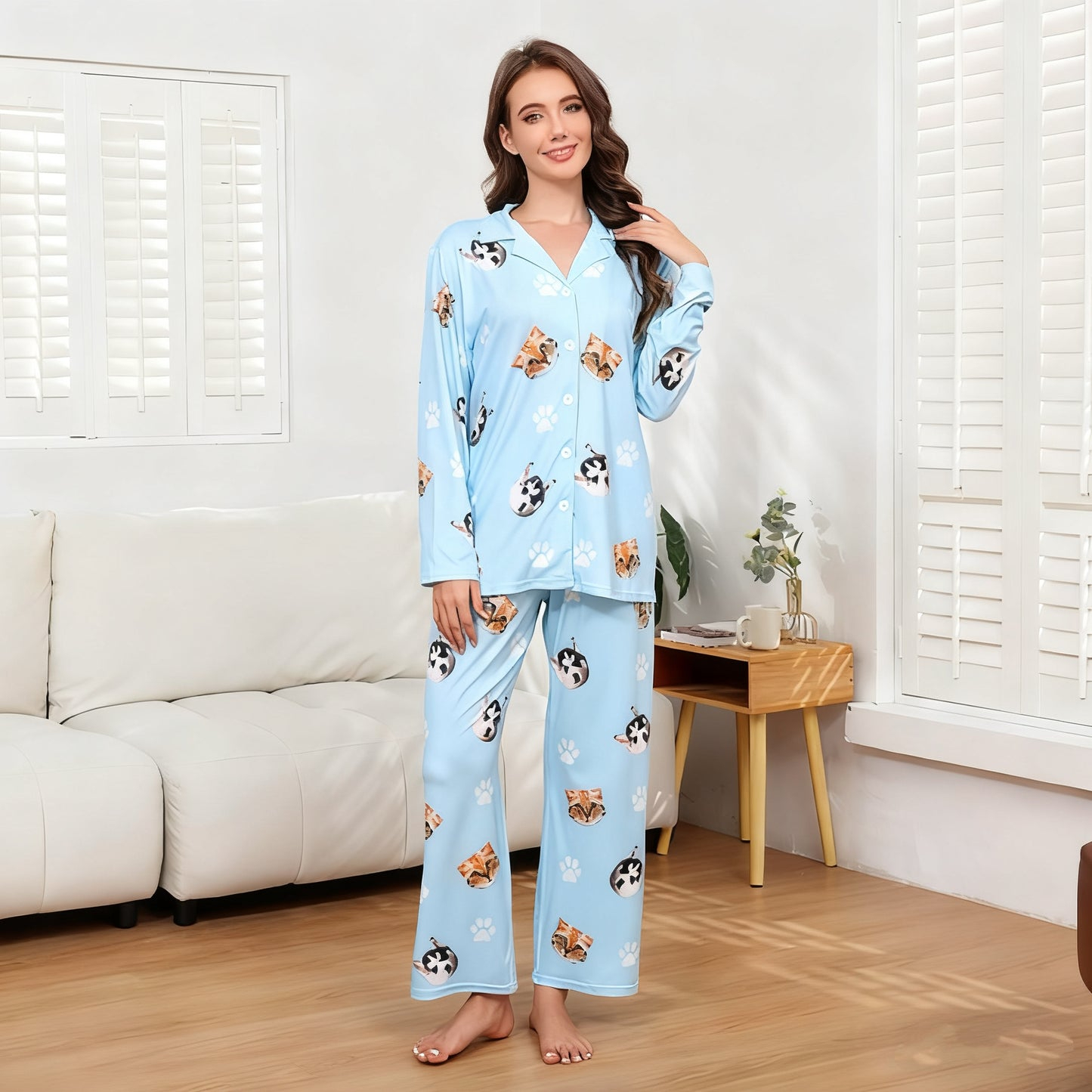 Personalized Family Pajamas, Dog Portrait, Pet Lover Gift, Pajamas Women, Pet Photo Pajamas, Memorial Gift, Gift for Her,