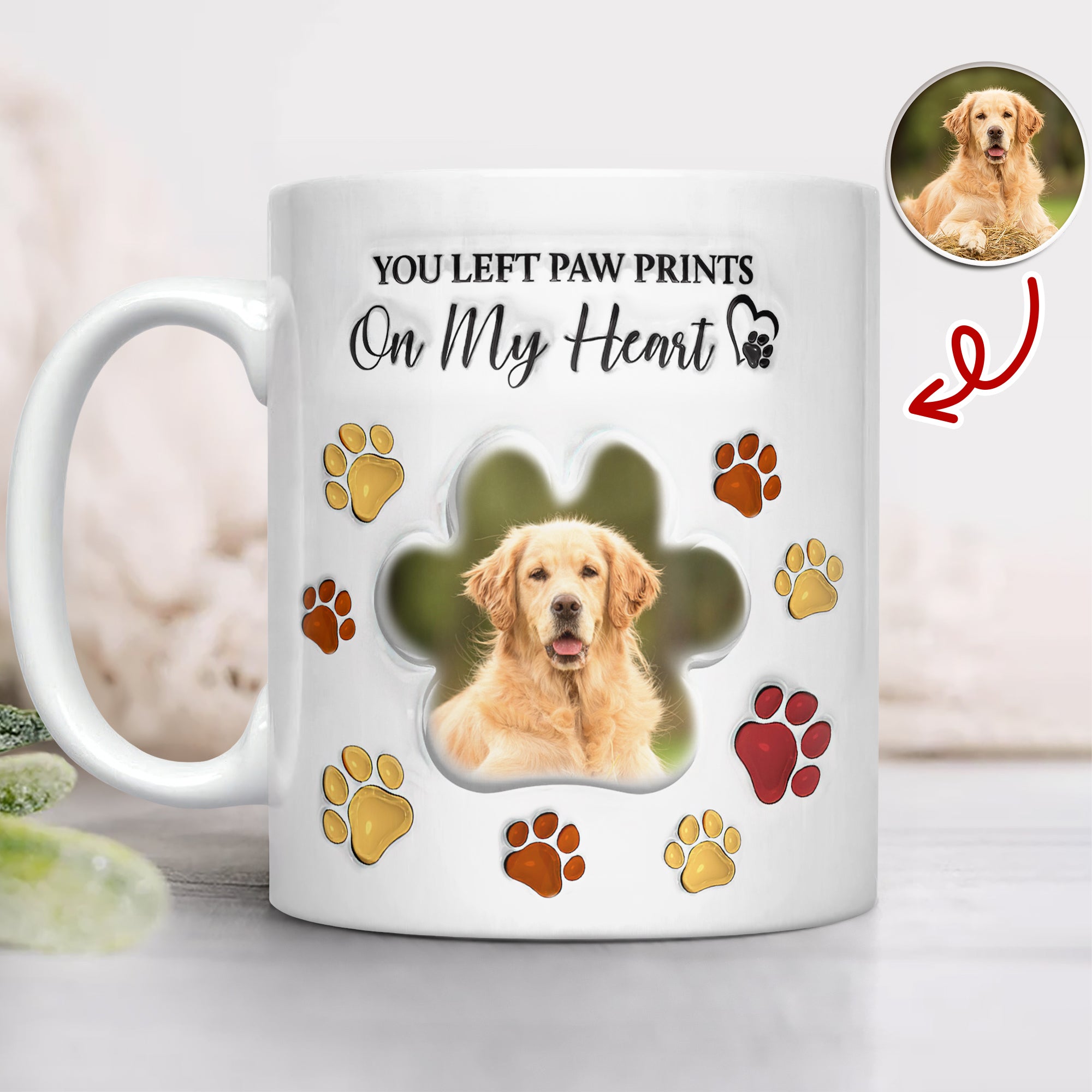 Custom Photo Forever In My Heart Memorial 3D Inflated Effect Printed Mug - CustomFacePajamas