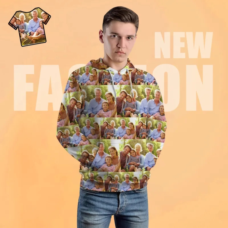 Custom Unisex Hoodie Casual Printed Photo Hoodie For Men Women - Upload Your Photo