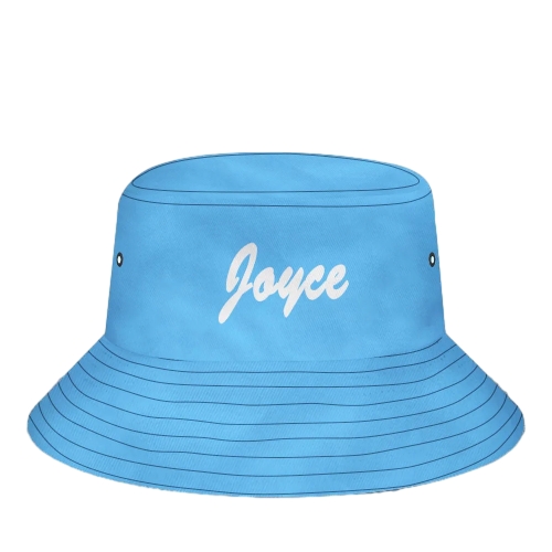 Custom Bucket Hat Unisex Bucket Hat with Text Personalize Wide Brim Outdoor Summer Cap Hiking Beach Sports Hats Gift for Lover Blue