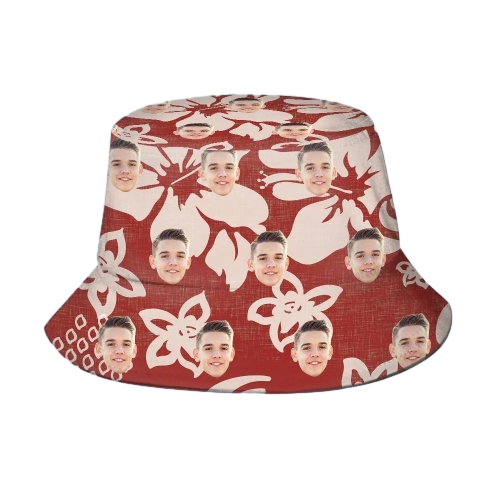 Custom Photo Tropical Flower Print Hawaiian Fisherman Hat Bucket Hat