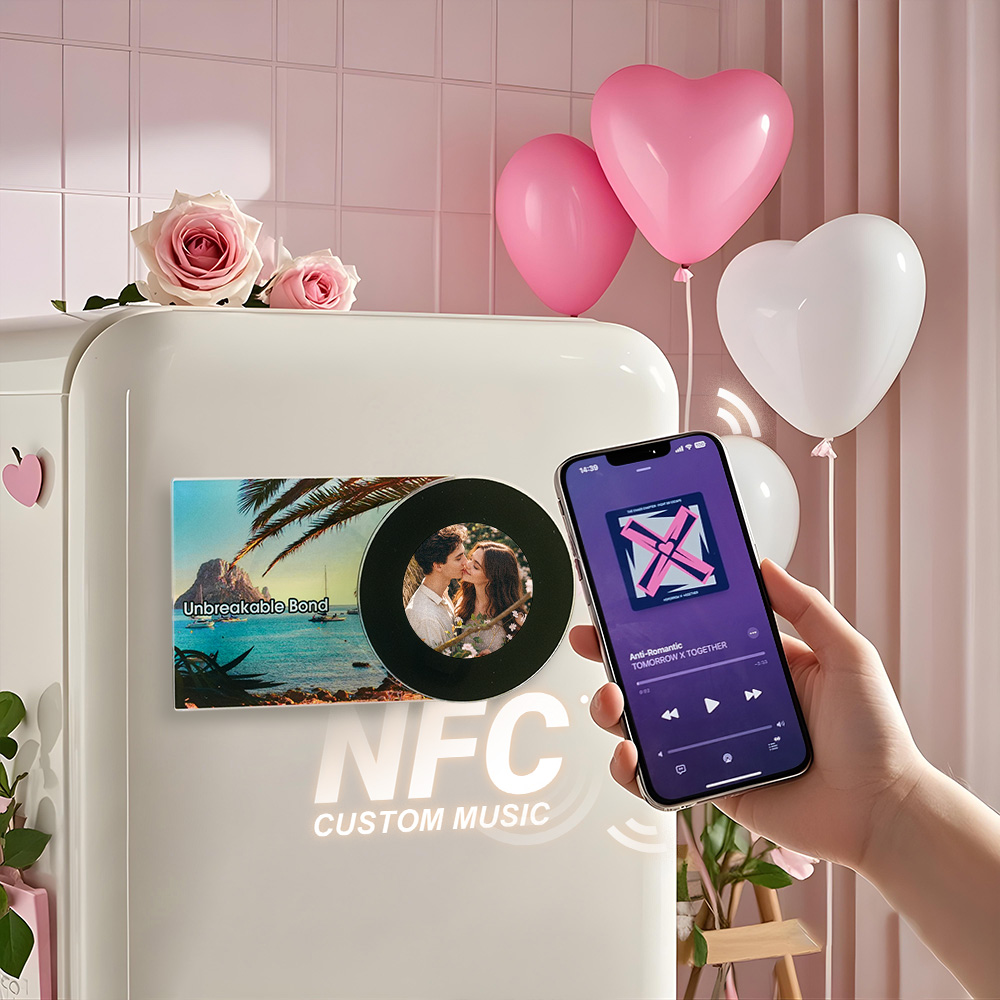 Vinyl Record NFC Fridge Magnet Music at Your Fingertips Perfect Valentine's Day Gift For Couples