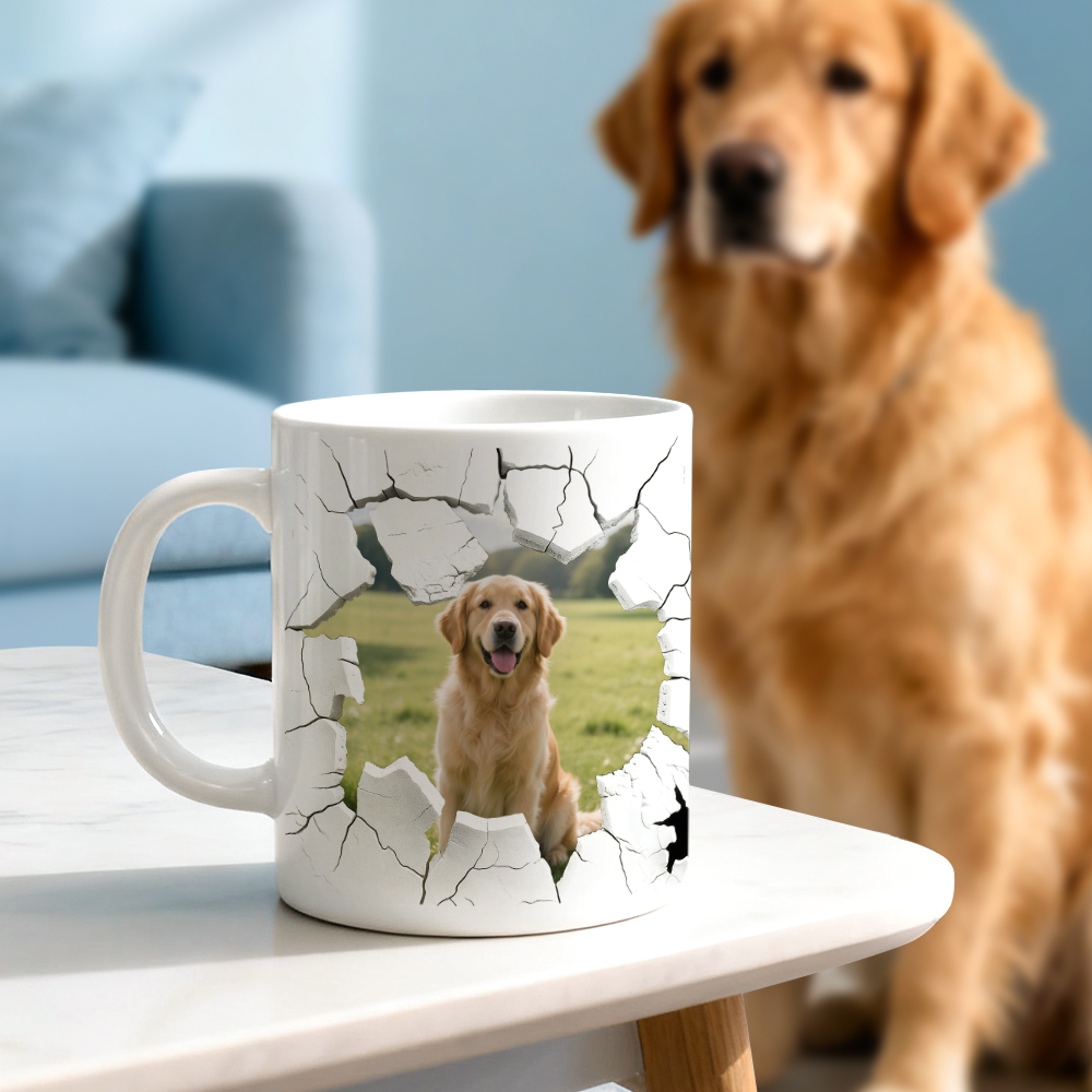 Custom Dog Cat Photo With 3D Inflated Mug Personalized Gift - CustomFacePajamas