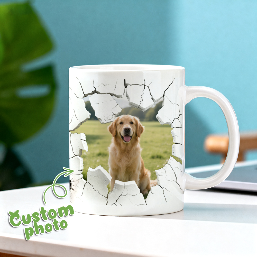 Custom Dog Cat Photo With 3D Inflated Mug Personalized Gift - CustomFacePajamas