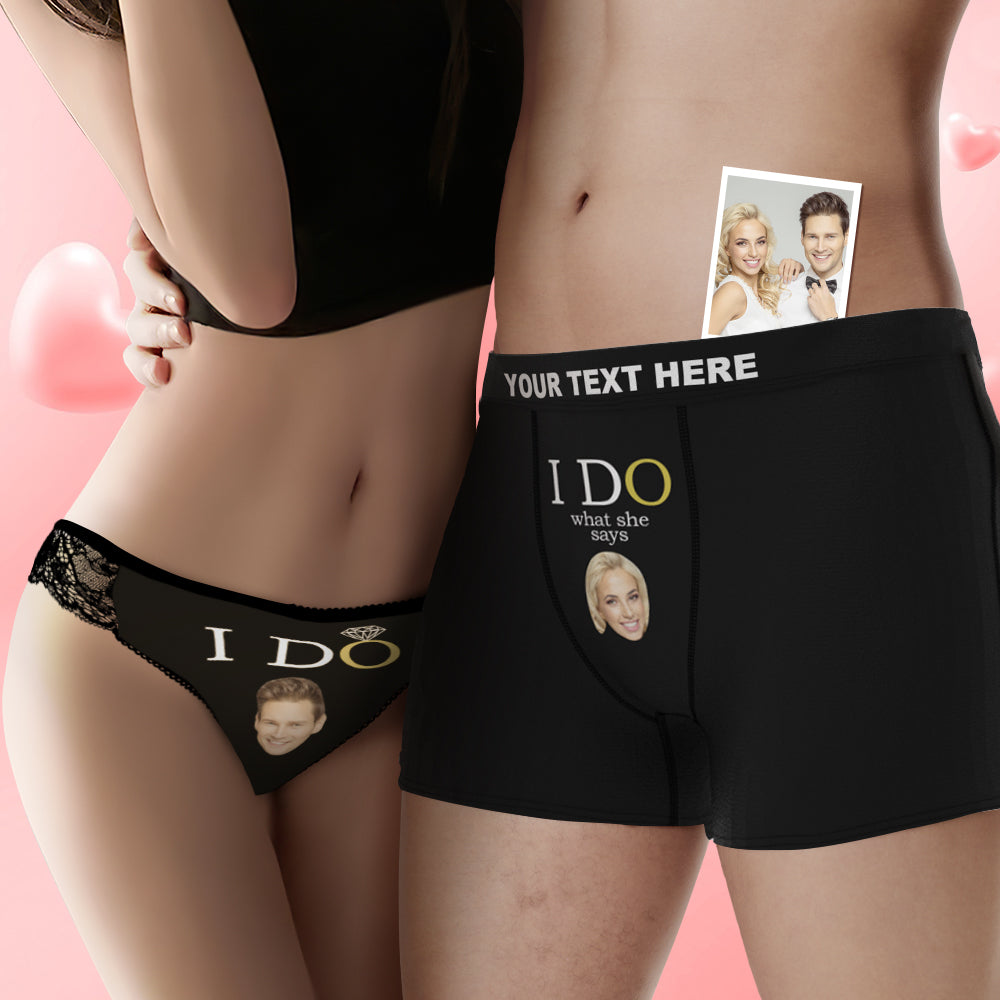 Custom Face Yes I Do Couple Underwear Personalized Underwear Valentine's Day Gift - CustomFacePajamas
