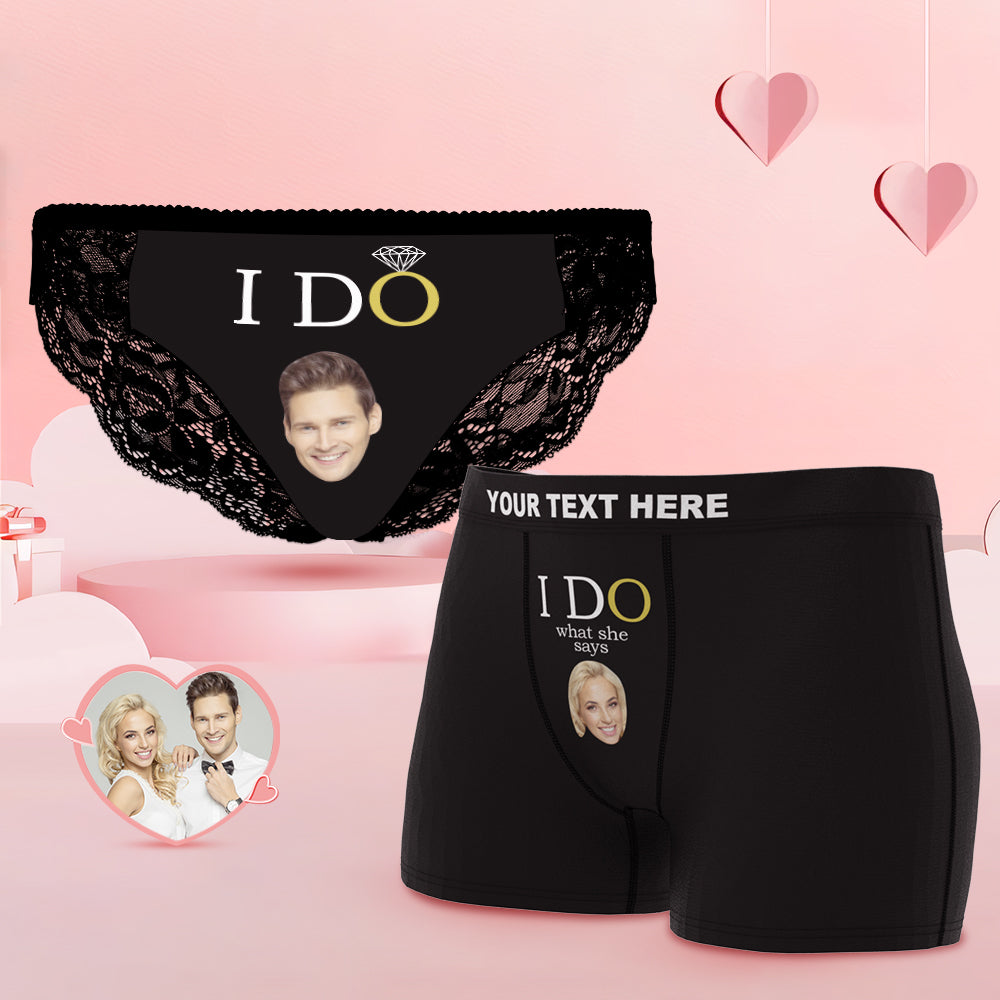 Custom Face Yes I Do Couple Underwear Personalized Underwear Valentine's Day Gift - CustomFacePajamas