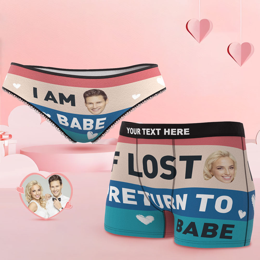 Custom Face My Babe Couple Underwear Design Your Own Personalized Underwear Valentine's Day Gift - CustomFacePajamas