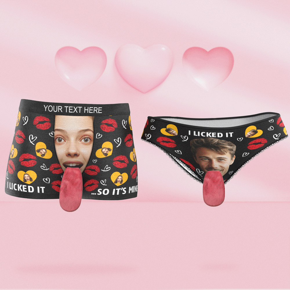 Custom Face Underwear Personalized Magnetic Tongue Underwear Valentine's Gifts for Couple - CustomFacePajamas