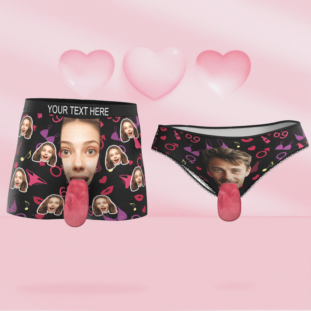 Custom Face Underwear Personalized Magnetic Tongue Underwear Valentine's Gifts - CustomFacePajamas