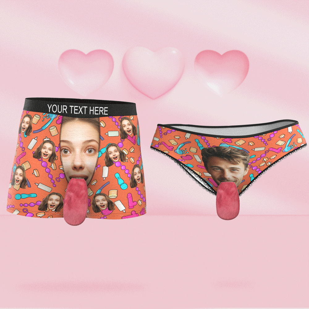 Custom Face Underwear Personalized Magnetic Tongue Underwear Valentine's Gifts for Lover - CustomFacePajamas