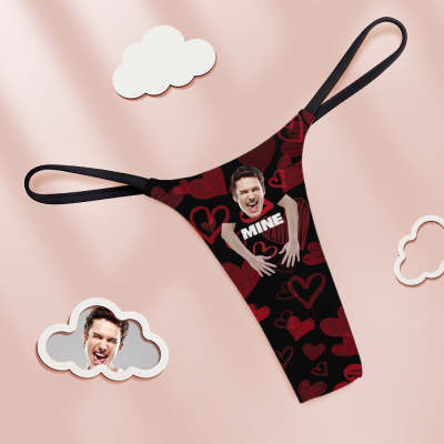 Custom Face Women's Tanga Thong Valentine's Day Gift-Mine