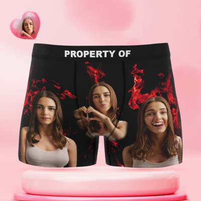 Custom Men's Boxer Briefs Vintage Photo Underwear Property Of Her
