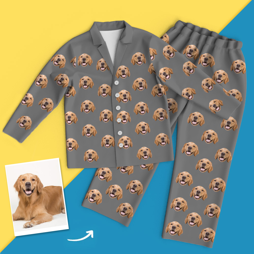 Custom Cute Pet Face Pajamas - Colorful