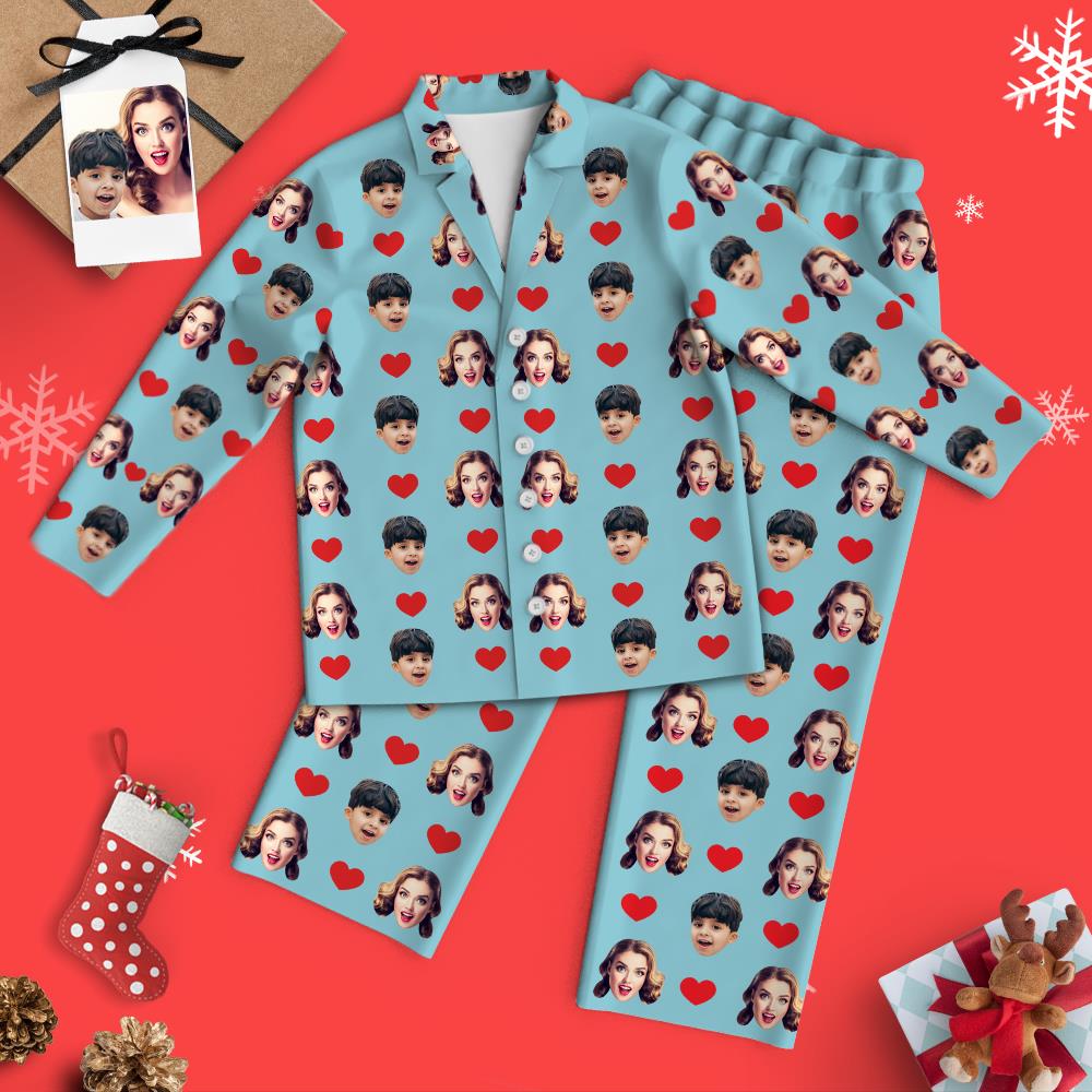 Custom Face Pajamas Colorful- Heart Christmas Gift 