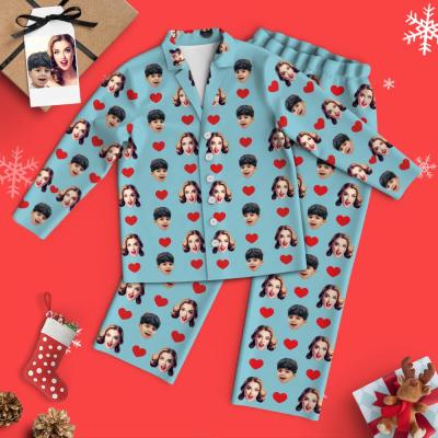Custom Face Pajamas Colorful- Heart Christmas Gift 