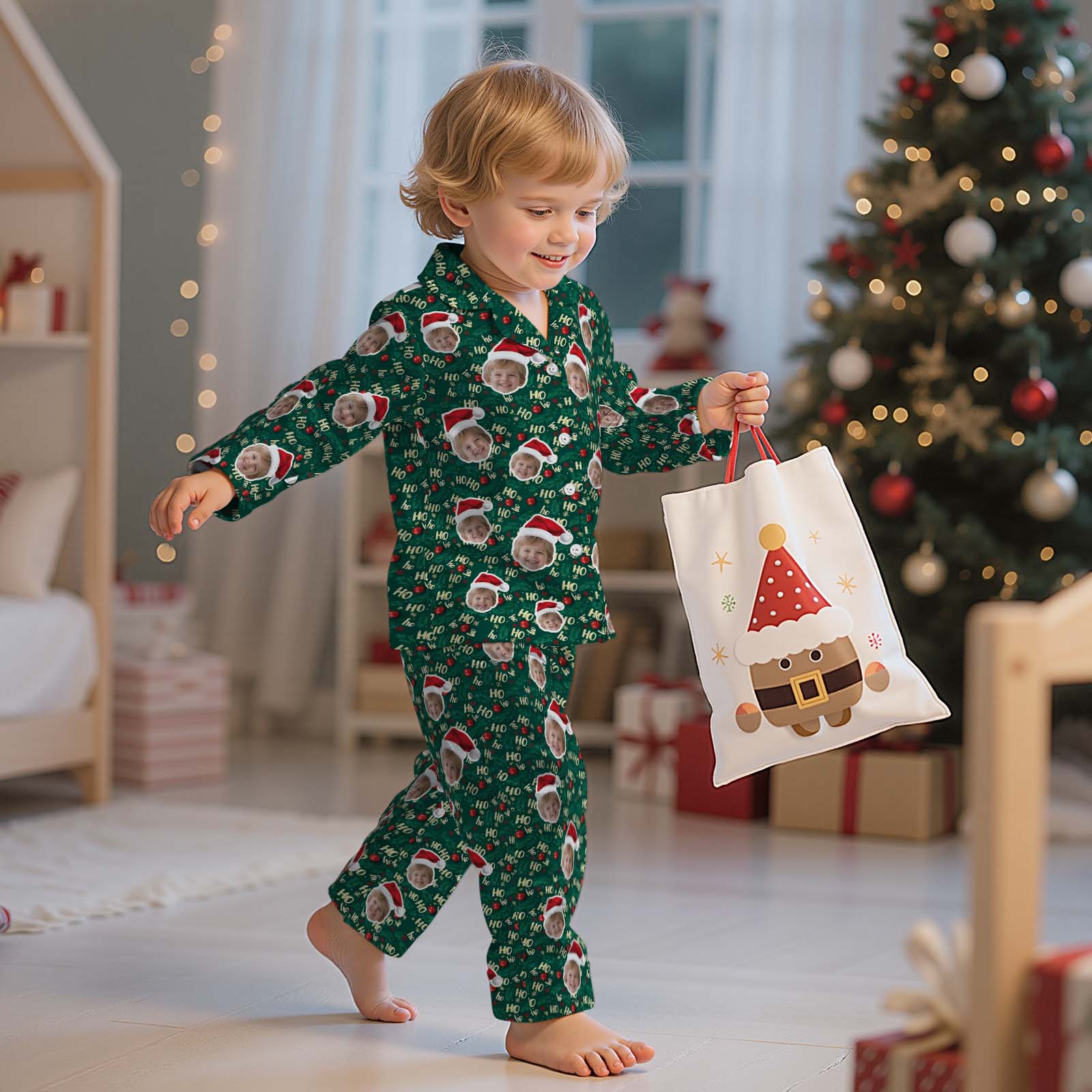 Custom Face Children's Pajamas Kid's Sleepwear  Christmas Gifts