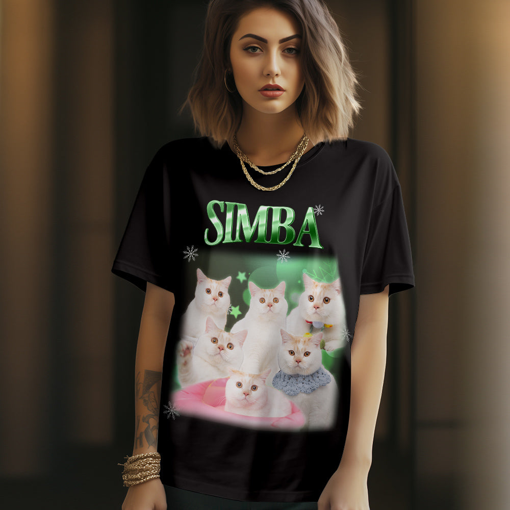 Personalized Photo Vintage Tee Custom Name and Photo T-Shirt Vintage Couple T-shirt - CustomFacePajamas