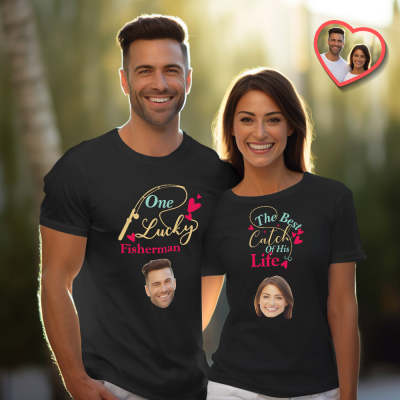 Custom Couple Matching T-shirts Best Catch Personalized Matching Couple Shirts Valentine's Day Gift