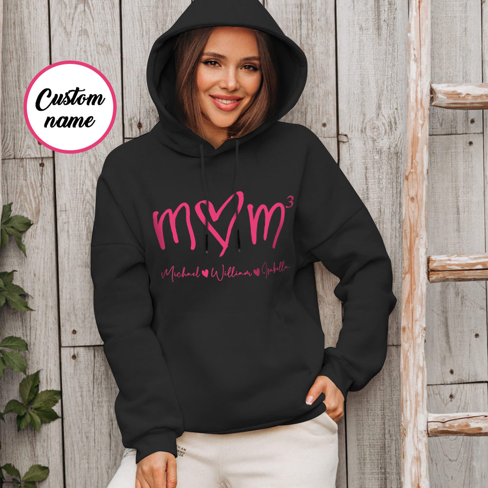 Custom Mama Hoodie with Kids Name Personalized Name Hoodie Mother's Day Gift - CustomFacePajamas