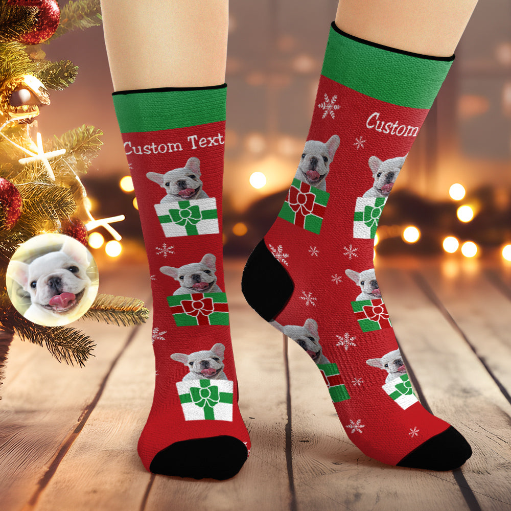 Custom Christmas Breathable Face Socks Personalized Photo Soft Socks Gifts