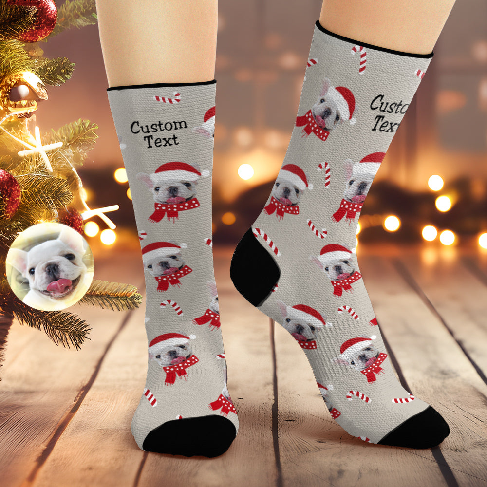 Custom Christmas Breathable Face Socks Personalized Photo Soft Socks Gifts