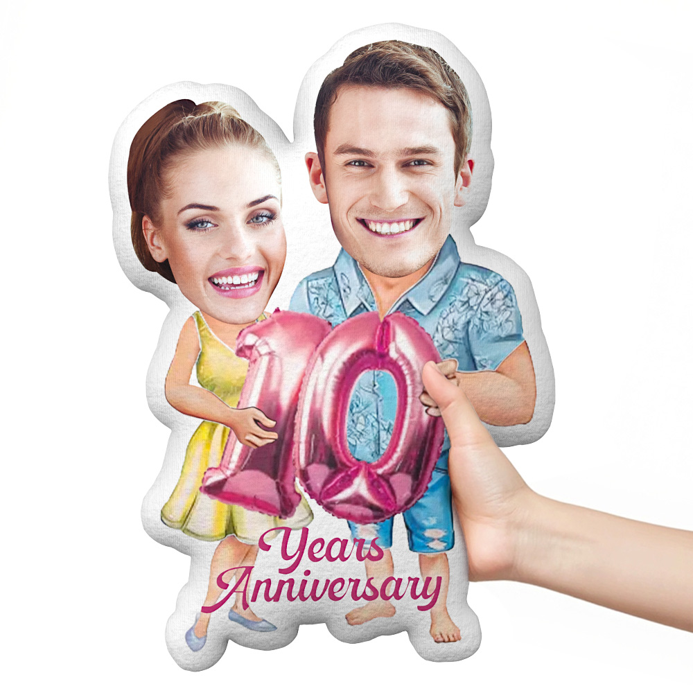 Custom Anniversary Pillow Personalized Face and Years Best Anniversary Gift for Couples & Friends