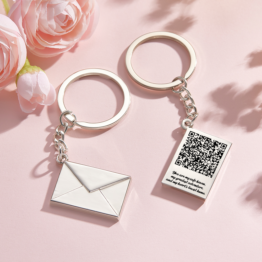 Express Your Love with a Love Letter Style QR Code Keychain Unlock Hidden Secret Words Photo Video for Your Loved One On Valentine’s Day