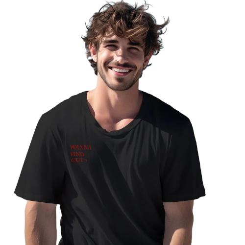 Custom QR Code T-shirt Personalized Social Connection Shirt with Text WANNA FIND OUT?