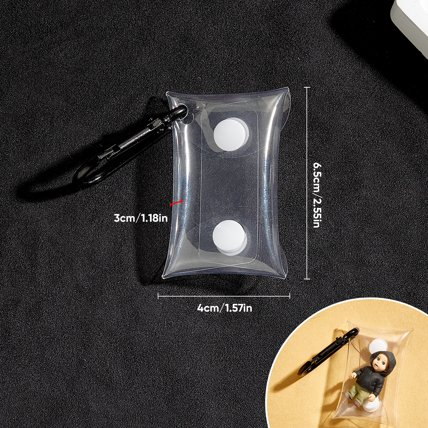 (Fits 4cm Figures) PVC Keychain Display Pouch Style A - CustomFacePajamas