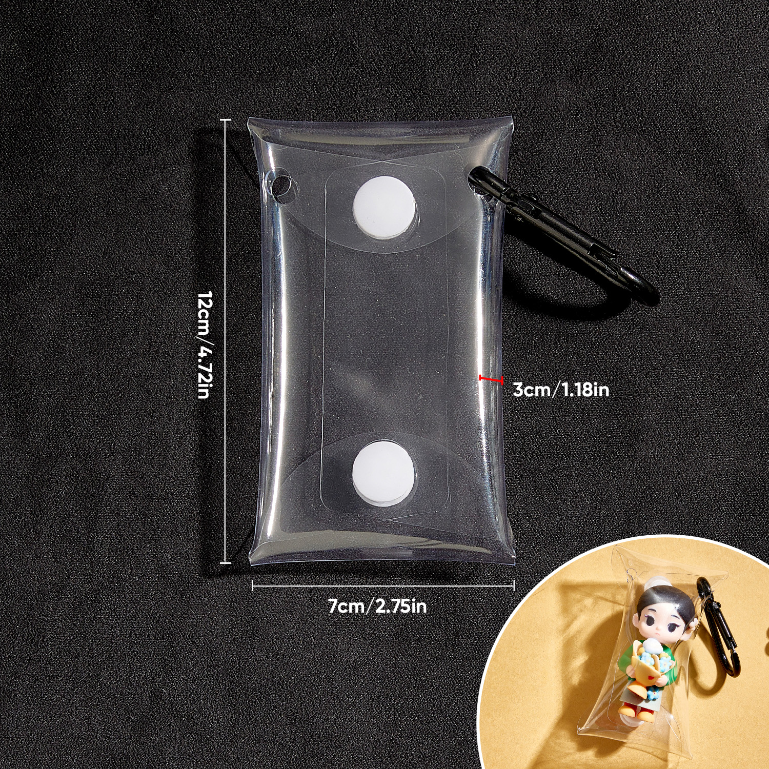 (Fits 8cm Figures) PVC Keychain Display Pouch Style A - CustomFacePajamas