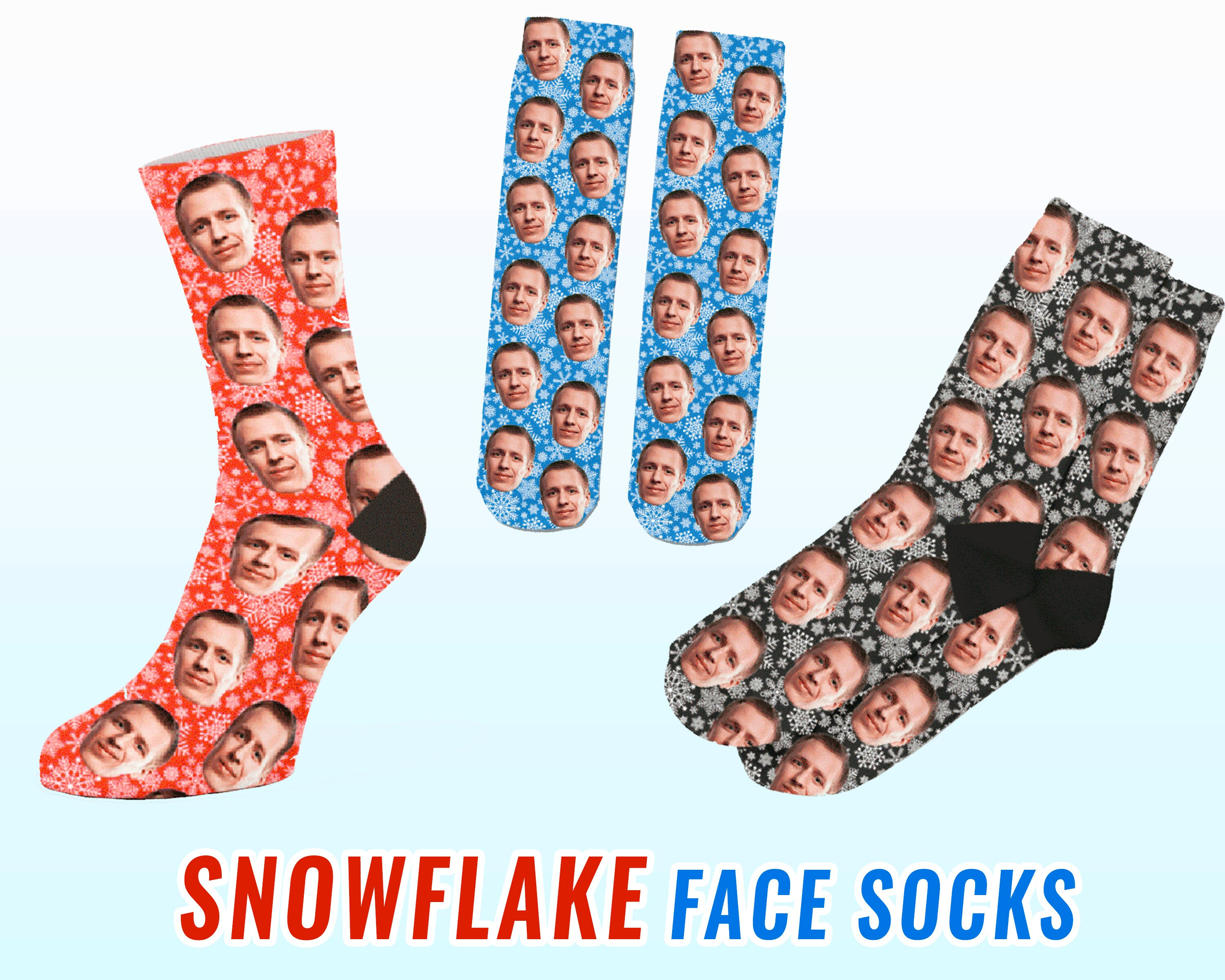 Personalized Christmas Socks - Custom Family Face Socks for All - Matching PJ Holiday Socks for Kids, Men & Women