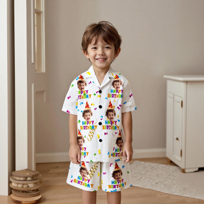 Custom Short Pajamas with Face and Name,Customized Pajama Set ForChild,Personalized Short Sleeve Family Pajama Set,Birthday/Party Gifts