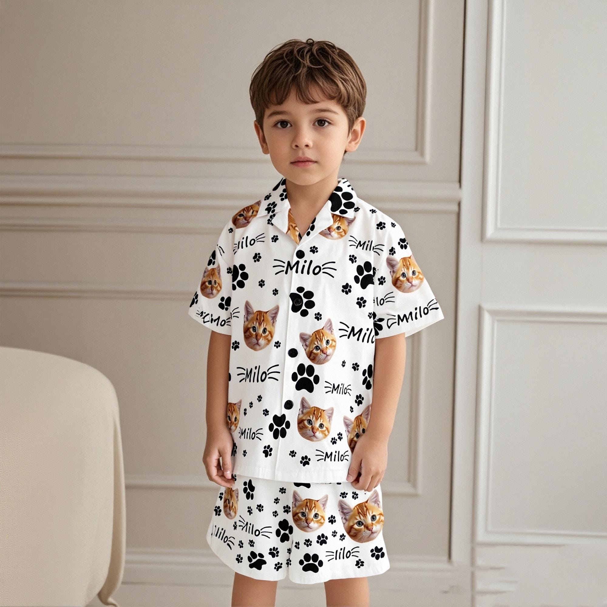 Custom Short Pajamas with Face and Name,Customized Pajama Set For Men/Women,Personalized Short Sleeve Family Pajama Set,Birthday/Party Gifts