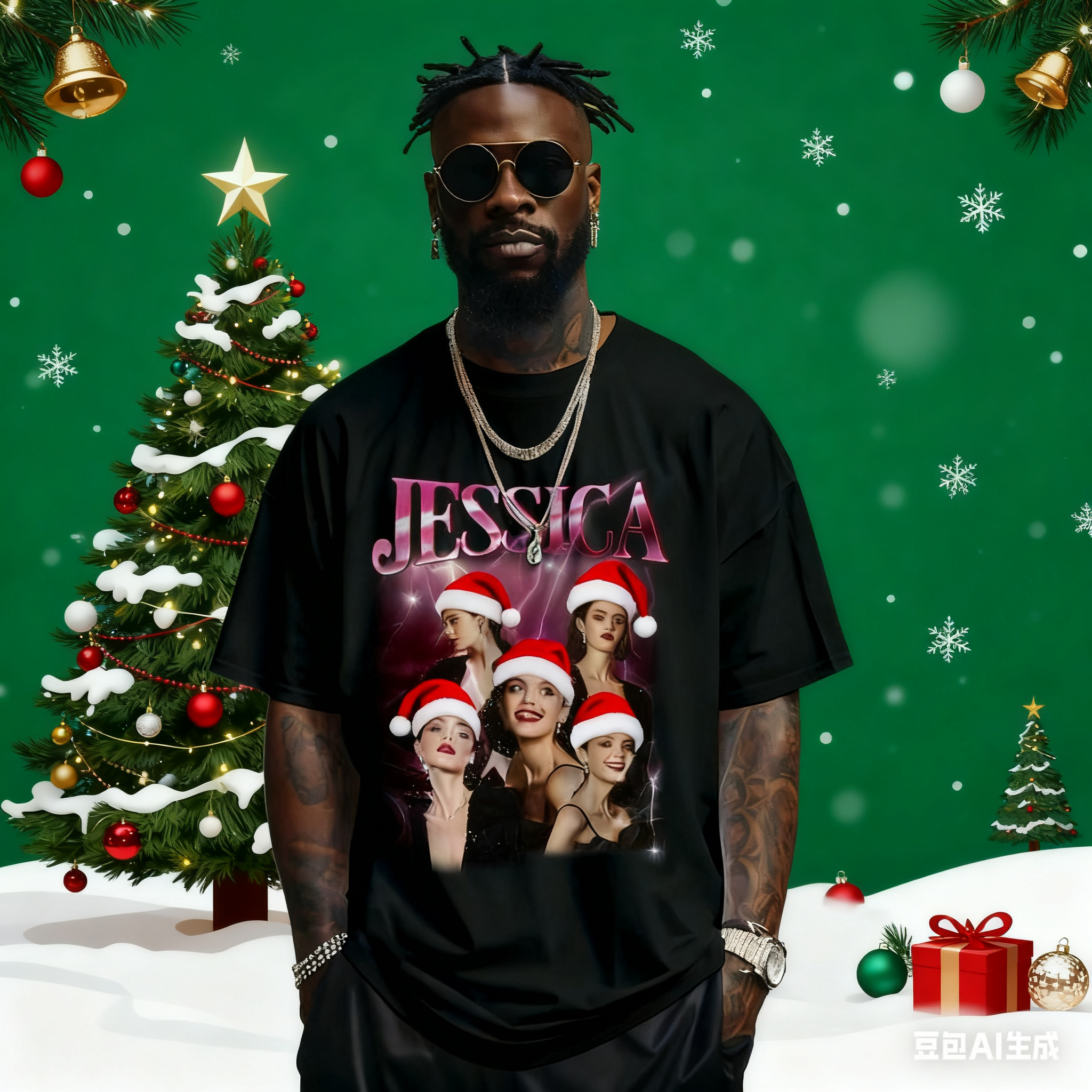 Custom Vintage Couple Tee Personalized Names Christmas Magic Cozy Love