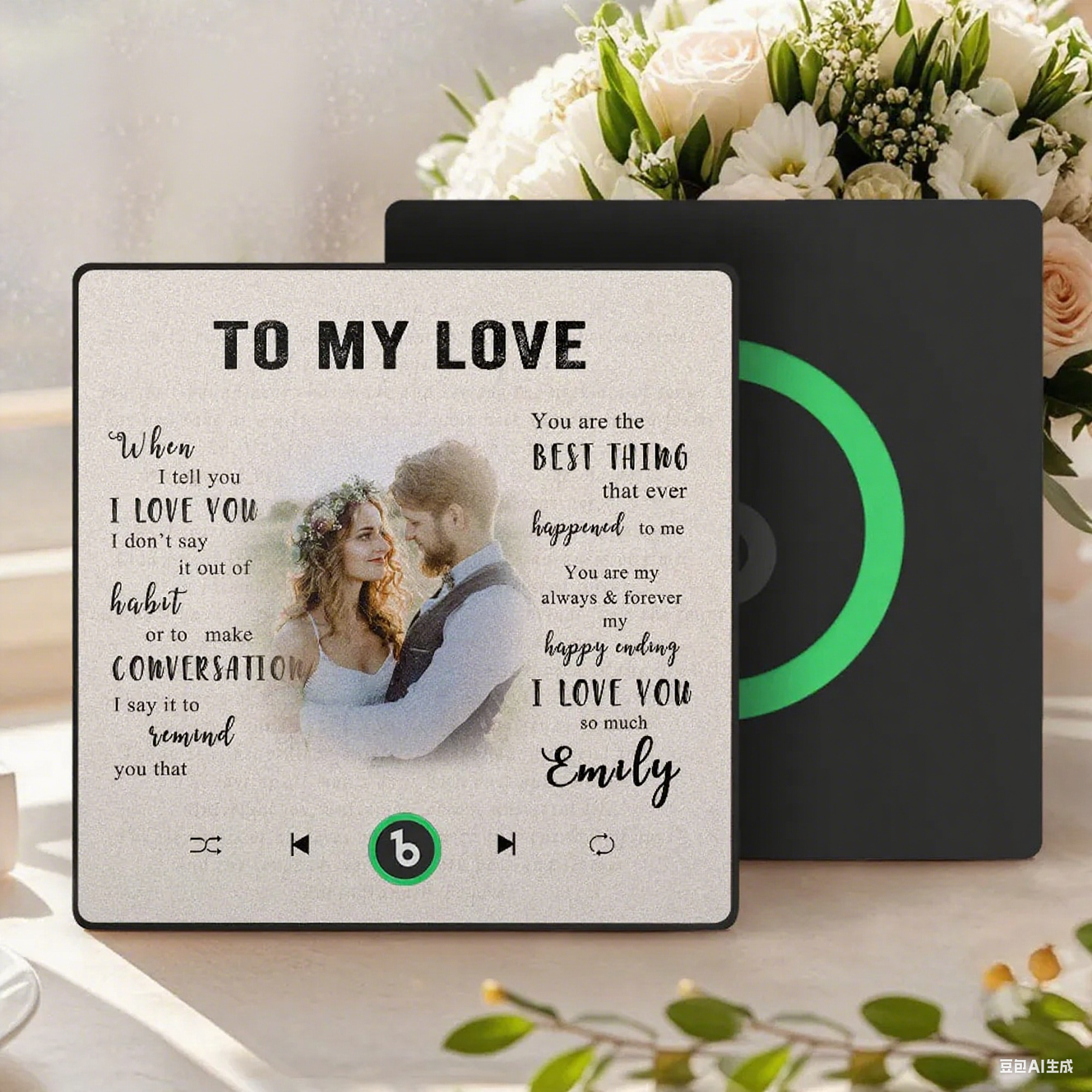 Custom Music Fridge Magnet New 4.0 Upgrade Personalized Photo and Name Music Wall Photo Sticker To My Father/Mother/Friend/Daughter/Son/Wife/Husband