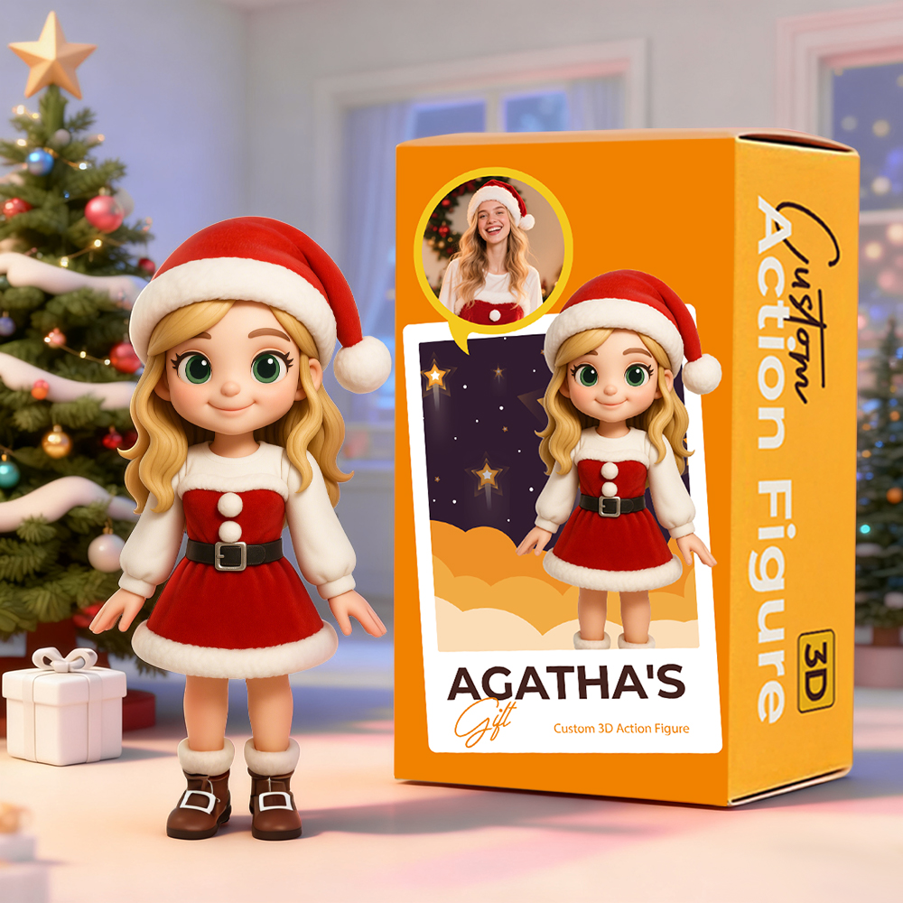 Custom 3D Figure from Your Photo Personalized Mini Doll Christmas Gift for Couples Family Friends - MyFaceTshirt