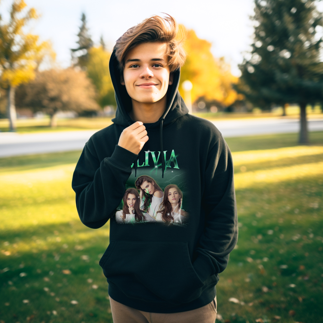 Custom Photo Vintage Personalized Name Hoodie Gift for Boyfriend