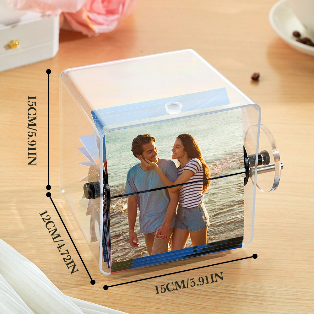 Custom 24 Photos Flipbook Acrylic Frame Animation Machine Mechanical Hand-cranked Flipbook