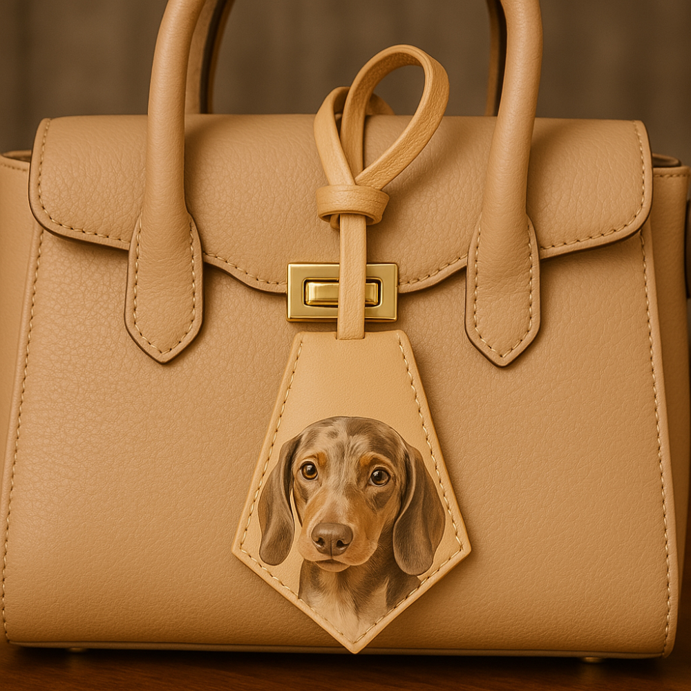 Custom Pet Photo Leather Bag Charm Tag-Unique Personalised Gift Bag Charm - Pet Portrait - Dog Memorial - Leather fashion accessories - MyFaceTshirt