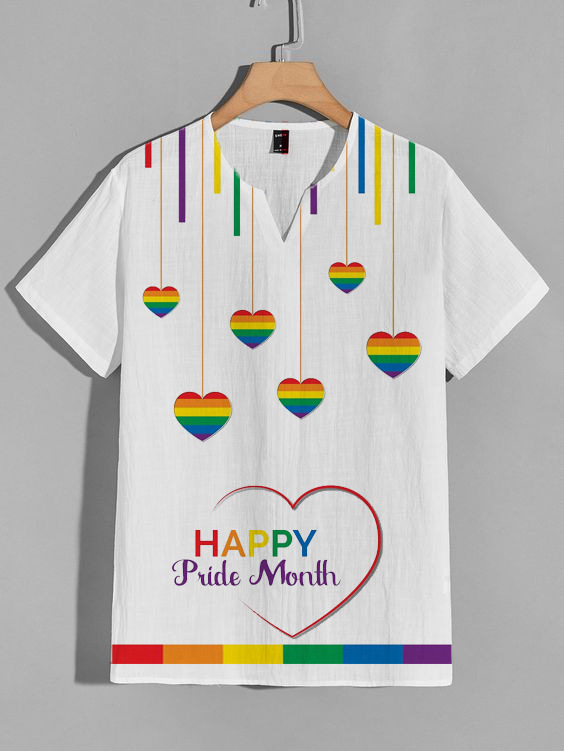 Men's Shirt Happy Pride Month From Size S to 5XL with Lightweight & Breathable Mabamboo Material For LGBTQ