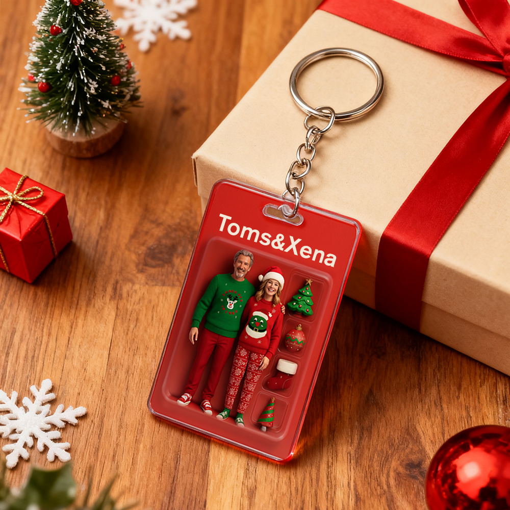Custom Acrylic Keychains Personalized Couple Keyrings Sweet Anniversary Gift for Mr & Mrs' Matching Set Christmas Gift