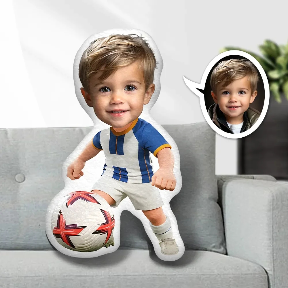 Custom Minime Pillow Red and Blue Clothing Step on the Football Birthday Children's Day